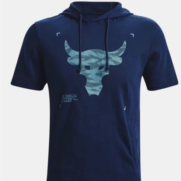 Under Armour Other - NWT Mens Under Armour Project Rock Terry Short Sleeve Hoodie Blue 1370465